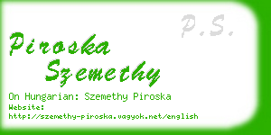 piroska szemethy business card